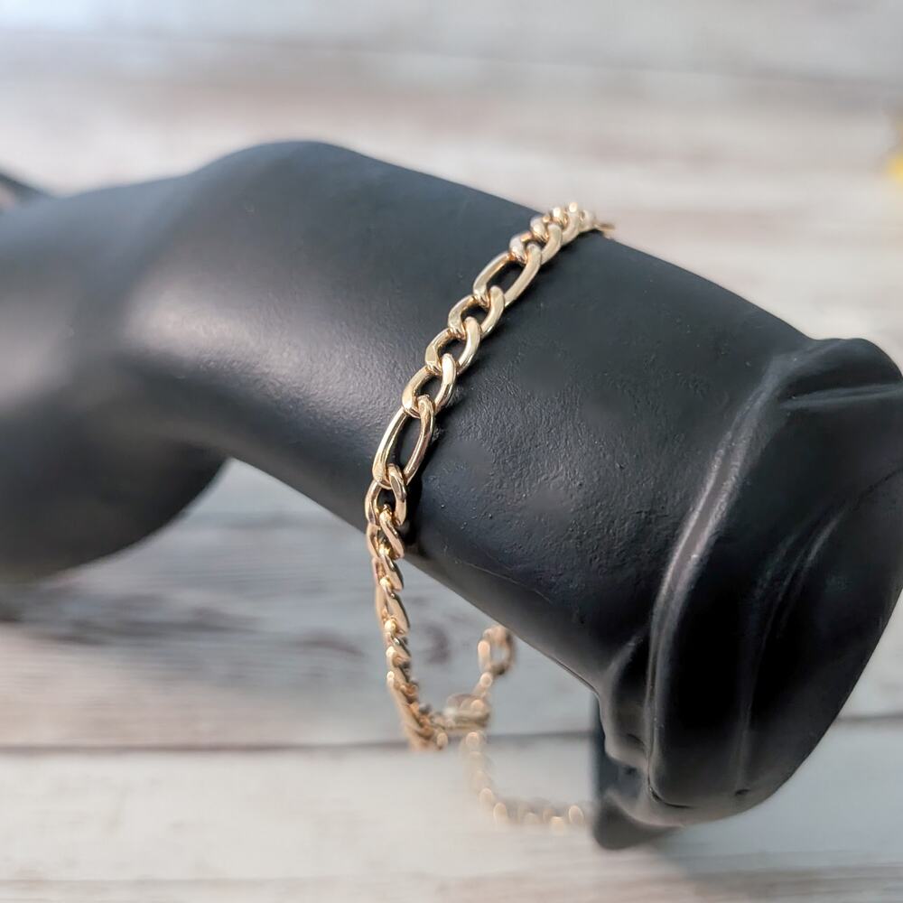 Large Bracelet or Anklet - 8" - 10.5" Gold Tone Link
